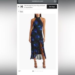 Lulus from Nordstrom Elegant Entrance Floral Halter Cocktail Dress